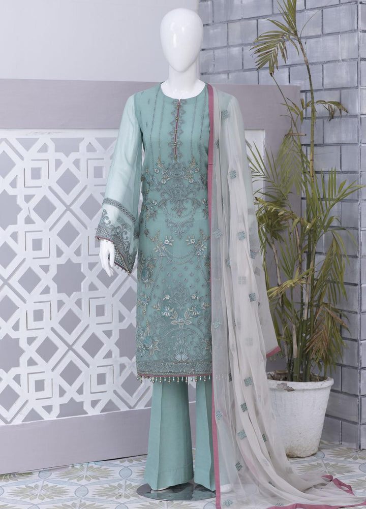 Flossie Embroidered Chiffon Suits Unstitched 3 Piece FS23NF N-701 Parasailing - Festive Collection