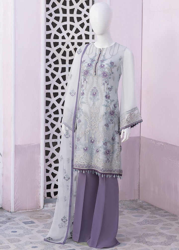 Flossie Embroidered Chiffon Suits Unstitched 3 Piece FS23NF N-804 Hush Green - Festive Collection