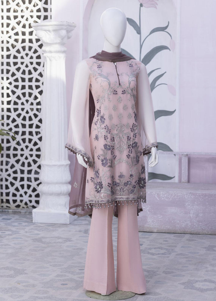 Flossie Embroidered Chiffon Suits Unstitched 3 Piece FS23NF N-806 Ballerina - Festive Collection