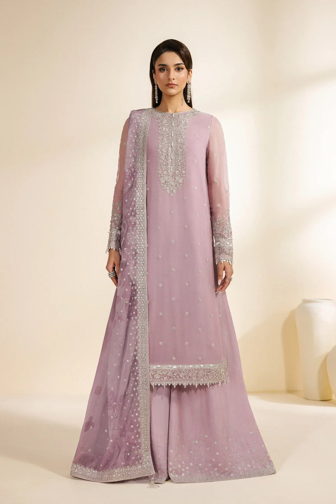 Meraki by Zarif Unstitched Embroidered Chiffon 3 Piece Suit ZR26UCM NAHLA 04 - Festive Collection