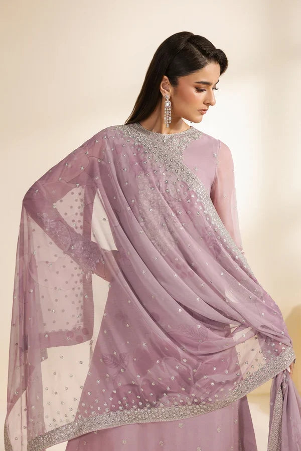 Meraki by Zarif Unstitched Embroidered Chiffon 3 Piece Suit ZR26UCM NAHLA 04 - Festive Collection