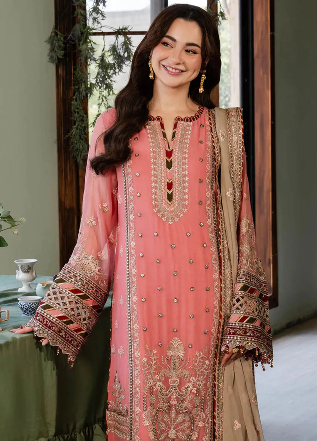Naina By Imrozia Embroidered Chiffon Suit Unstitched 3 Piece IMP24N I-189 Aainaa - Formals Collection