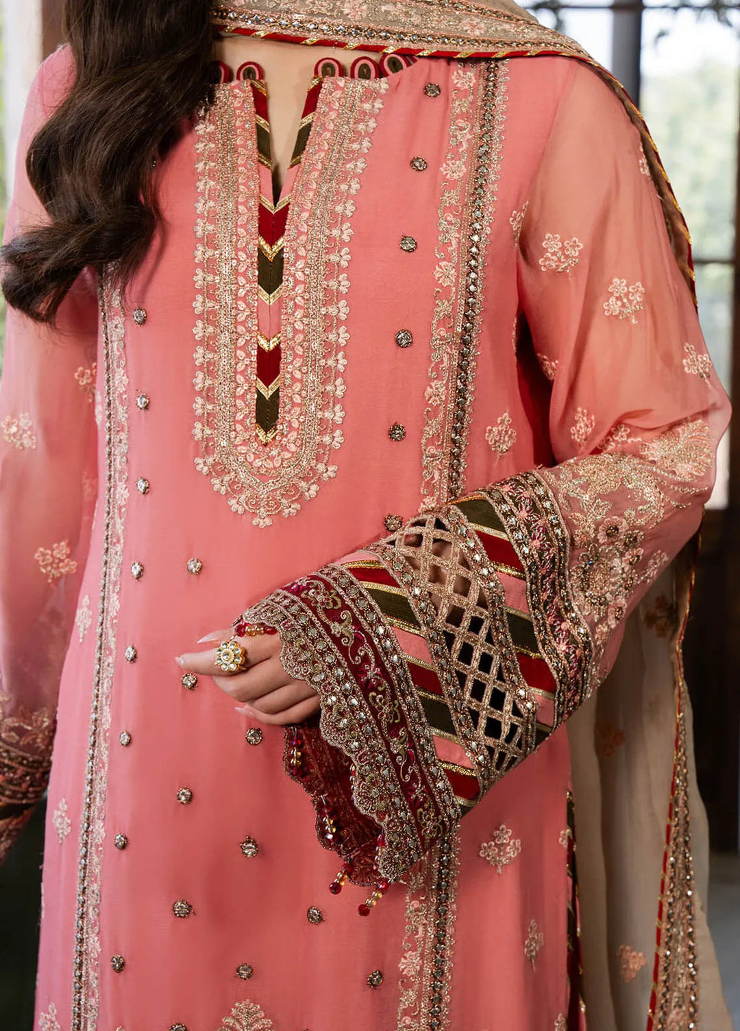 Naina By Imrozia Embroidered Chiffon Suit Unstitched 3 Piece IMP24N I-189 Aainaa - Formals Collection