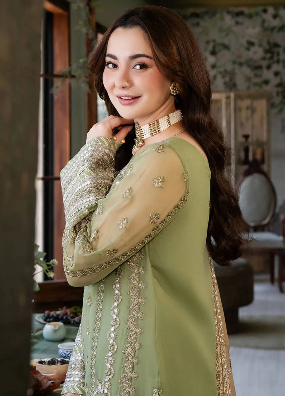 Naina By Imrozia Embroidered Chiffon Suit Unstitched 3 Piece IMP24N I-191 Aabia - Formals Collection