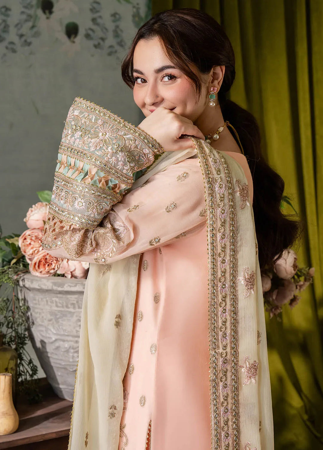 Naina By Imrozia Embroidered Chiffon Suit Unstitched 3 Piece IMP24N I-193 Kashud - Formals Collection