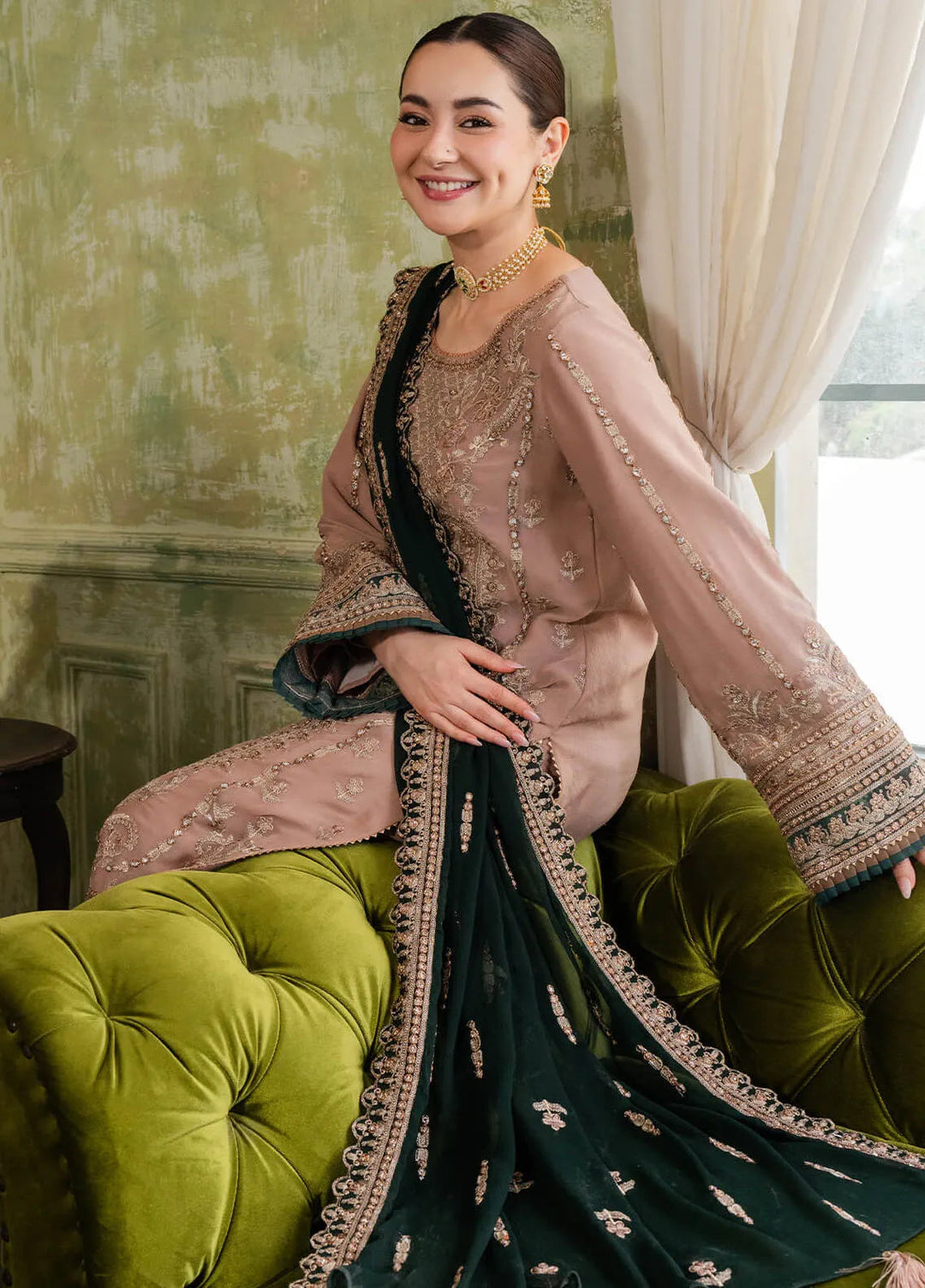 Naina By Imrozia Embroidered Chiffon Suit Unstitched 3 Piece IMP24N I-195 Gul - Formals Collection