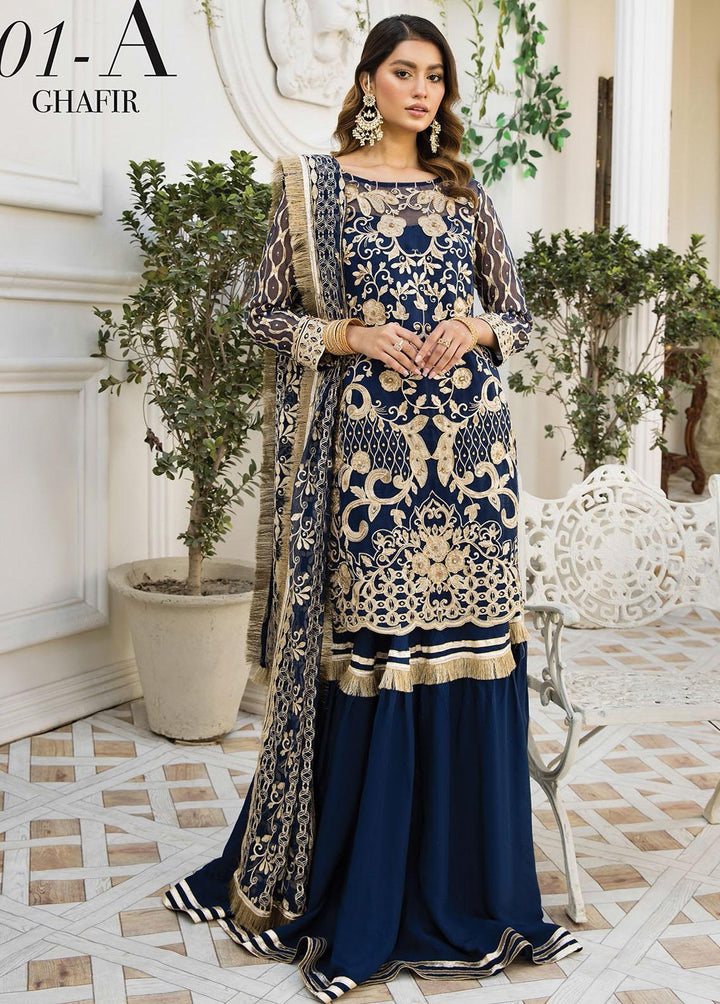Nainsukh by House of Nawab Embroidered Organza Suits Unstitched 3 Piece HON22-N2 Ghafir 1A - Luxury Collection