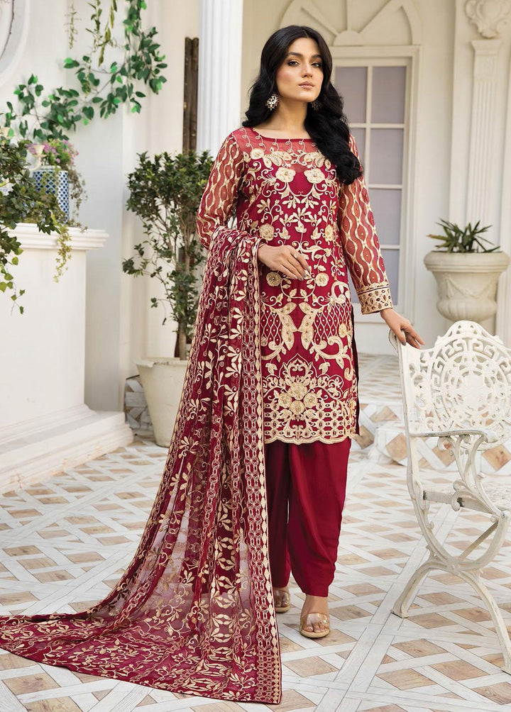 Nainsukh by House of Nawab Embroidered Organza Suits Unstitched 3 Piece HON22-N2 Ghafir 1B - Luxury Collection