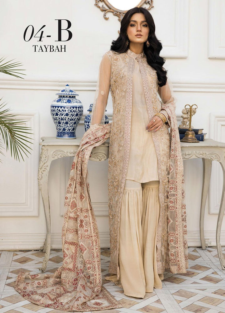 Nainsukh by House of Nawab Embroidered Net Suits Unstitched 3 Piece HON22-N2 Taybah 4B - Luxury Collection