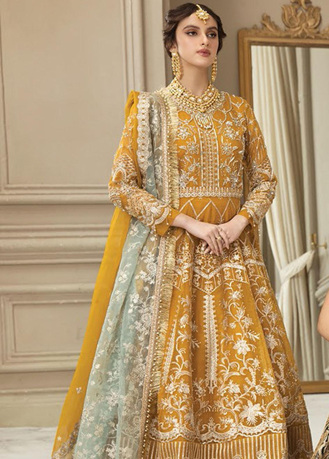 Nainsukh by House of Nawab Embroidered Organza Suits Unstitched 3 Piece HON23-N3 01 Hazwa (B) - Luxury Collection