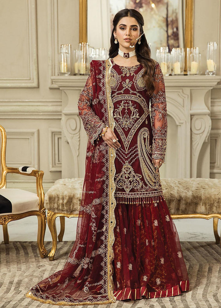 Nainsukh by House of Nawab Embroidered Net Suits Unstitched 3 Piece HON23-N3 03 Sanea (A) - Luxury Collection