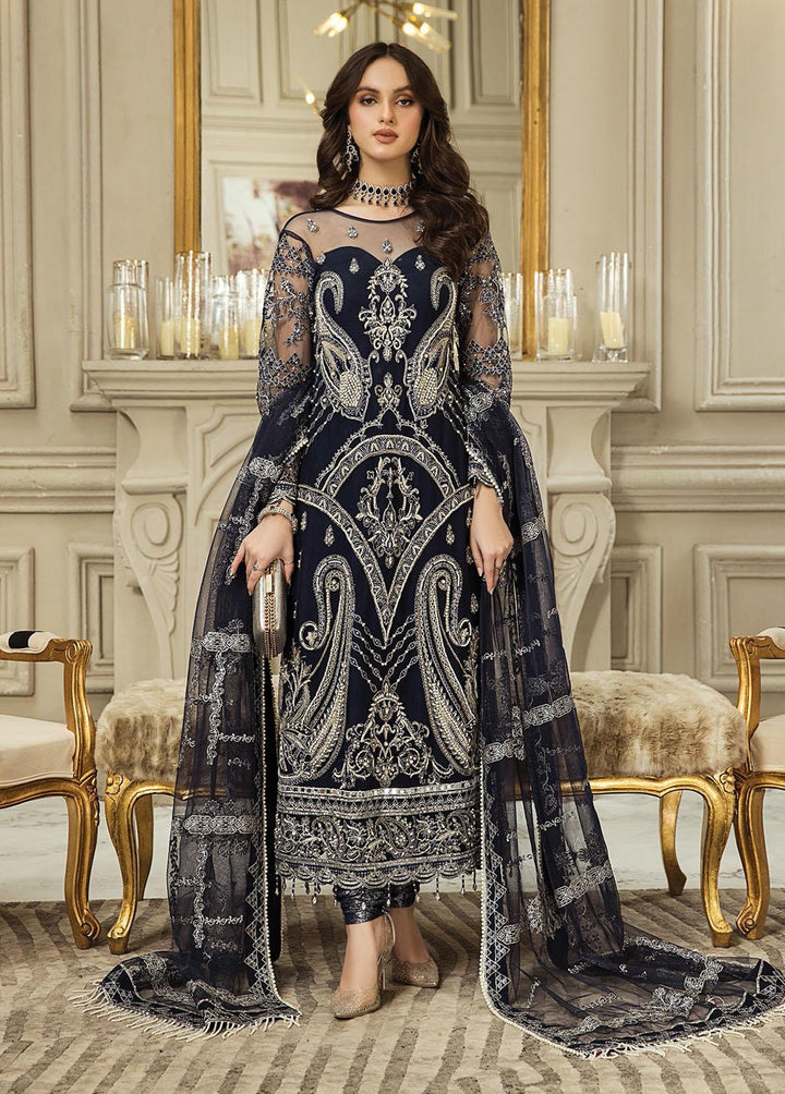 Nainsukh by House of Nawab Embroidered Net Suits Unstitched 3 Piece HON23-N3 03 Sanea (B) - Luxury Collection