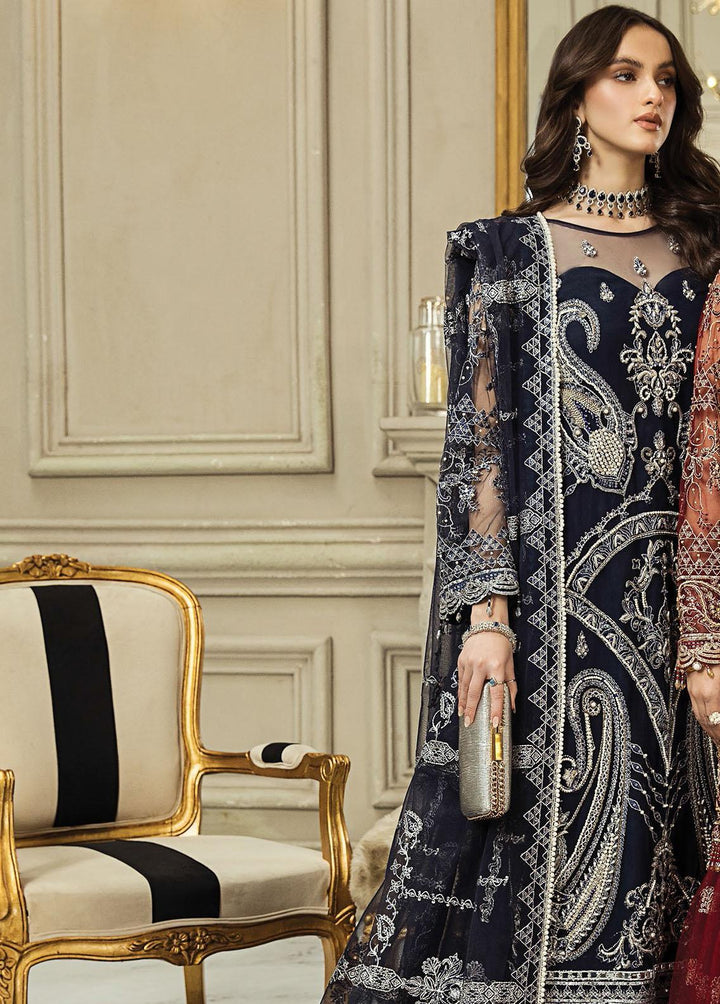 Nainsukh by House of Nawab Embroidered Net Suits Unstitched 3 Piece HON23-N3 03 Sanea (B) - Luxury Collection