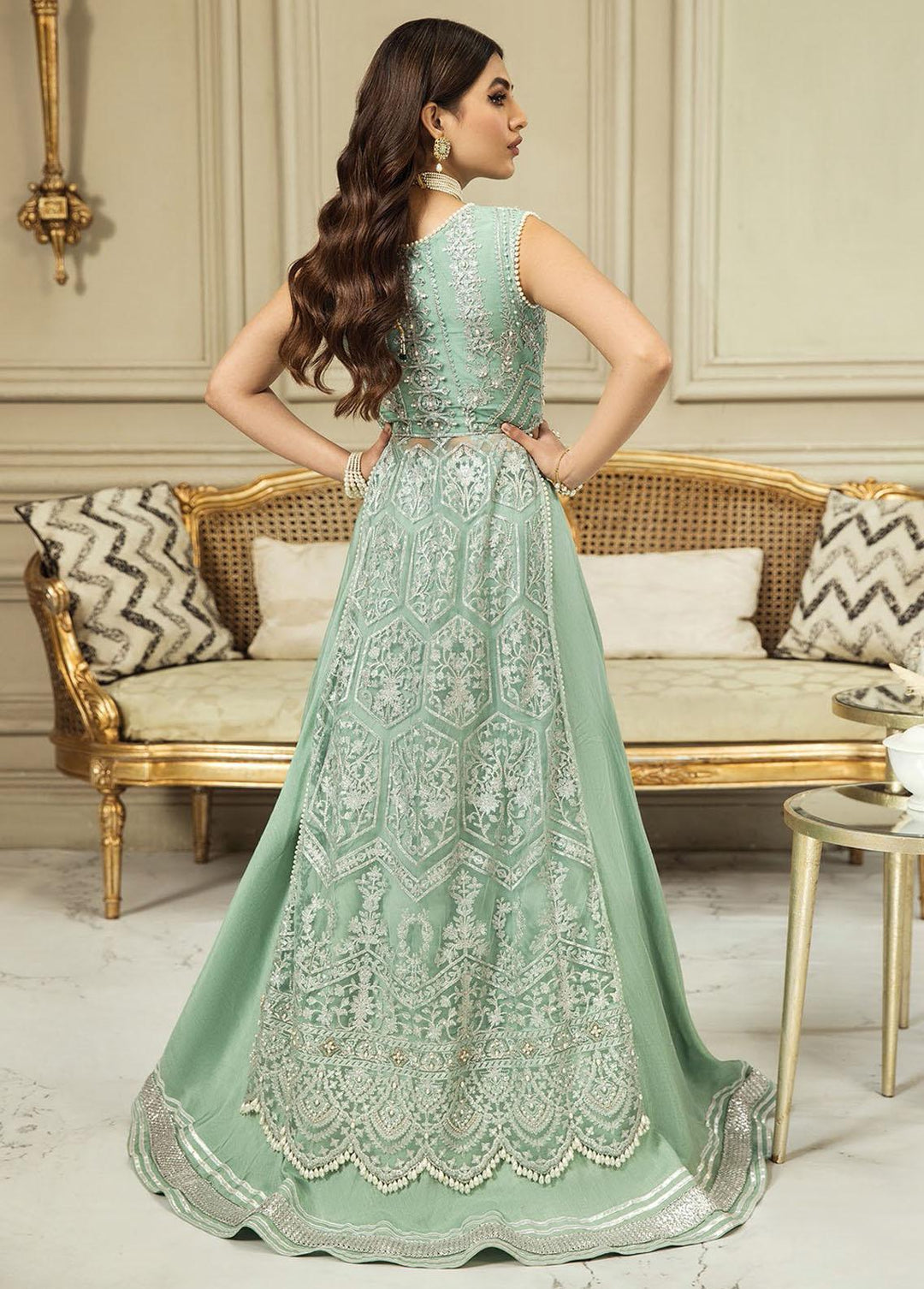Nainsukh by House of Nawab Embroidered Net Suits Unstitched 3 Piece HON23-N3 05 Farisha (A) - Luxury Collection
