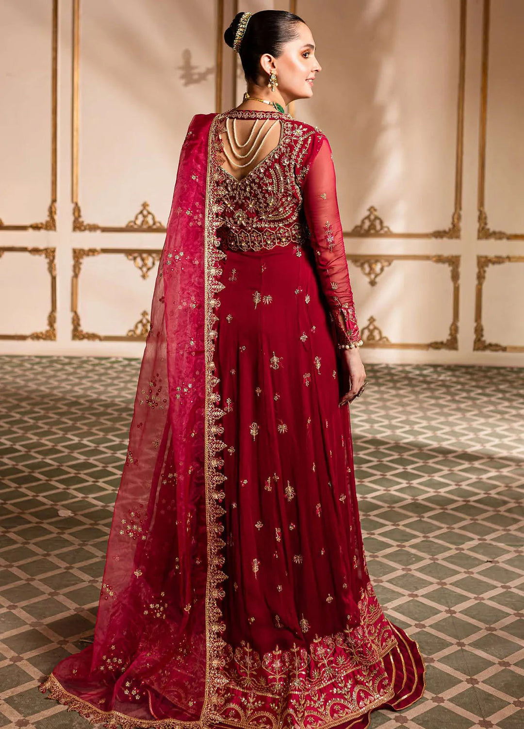 Naira by Roheenaz Embroidered Chiffon Suit Unstitched 4 Piece ENZ24N RNZ-01 Dua - Luxury Collection