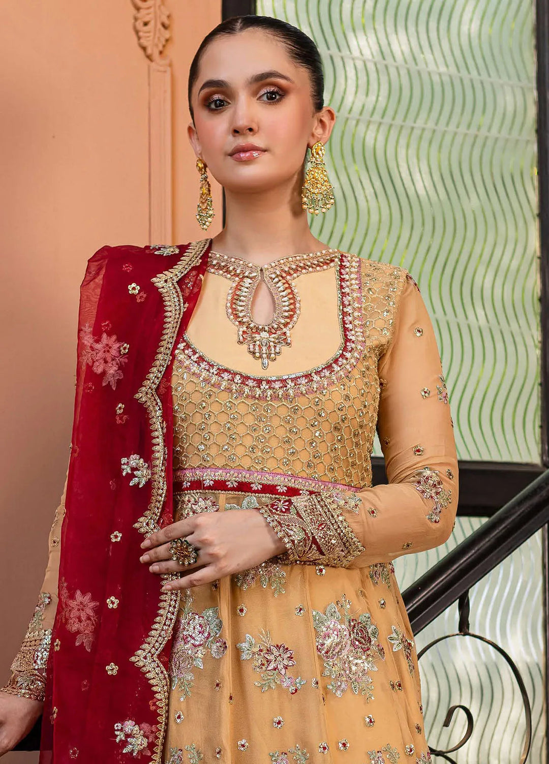 Naira by Roheenaz Embroidered Chiffon Suit Unstitched 4 Piece ENZ24N RNZ-07 Aylin - Luxury Collection