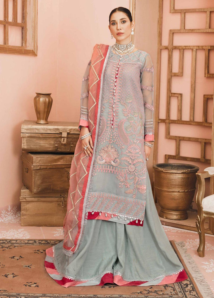Namal By Sanaya Embroidered Organza Suits Unstitched 3 Piece SNY21N 04 ROHEEN - Wedding Collection