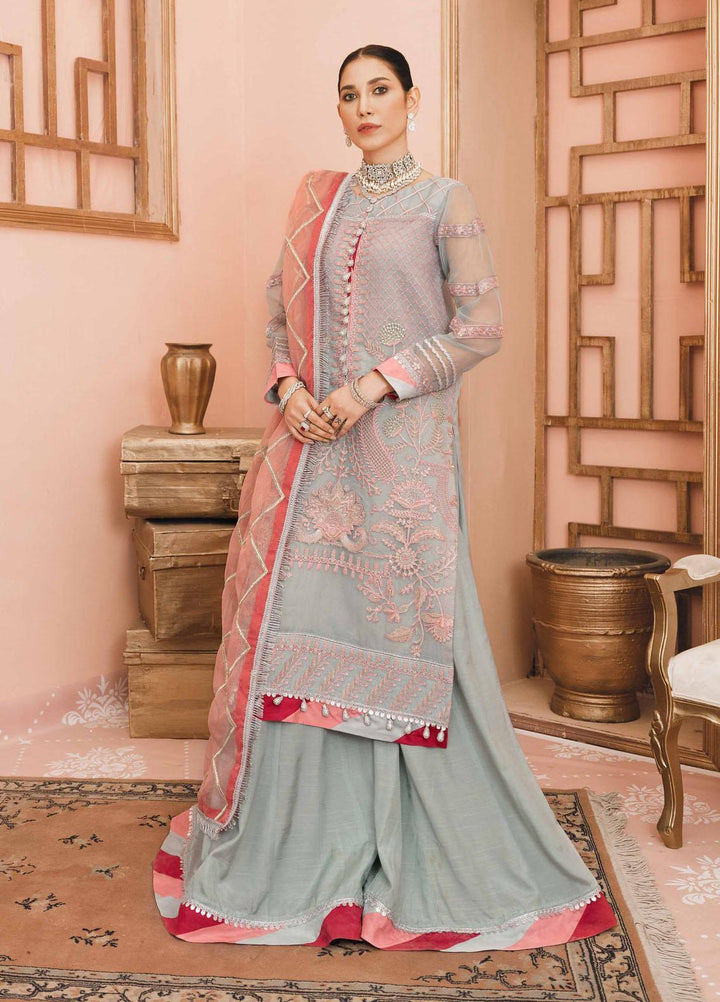 Namal By Sanaya Embroidered Organza Suits Unstitched 3 Piece SNY21N 04 ROHEEN - Wedding Collection