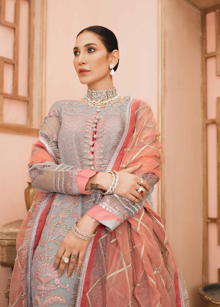 Namal By Sanaya Embroidered Organza Suits Unstitched 3 Piece SNY21N 04 ROHEEN - Wedding Collection
