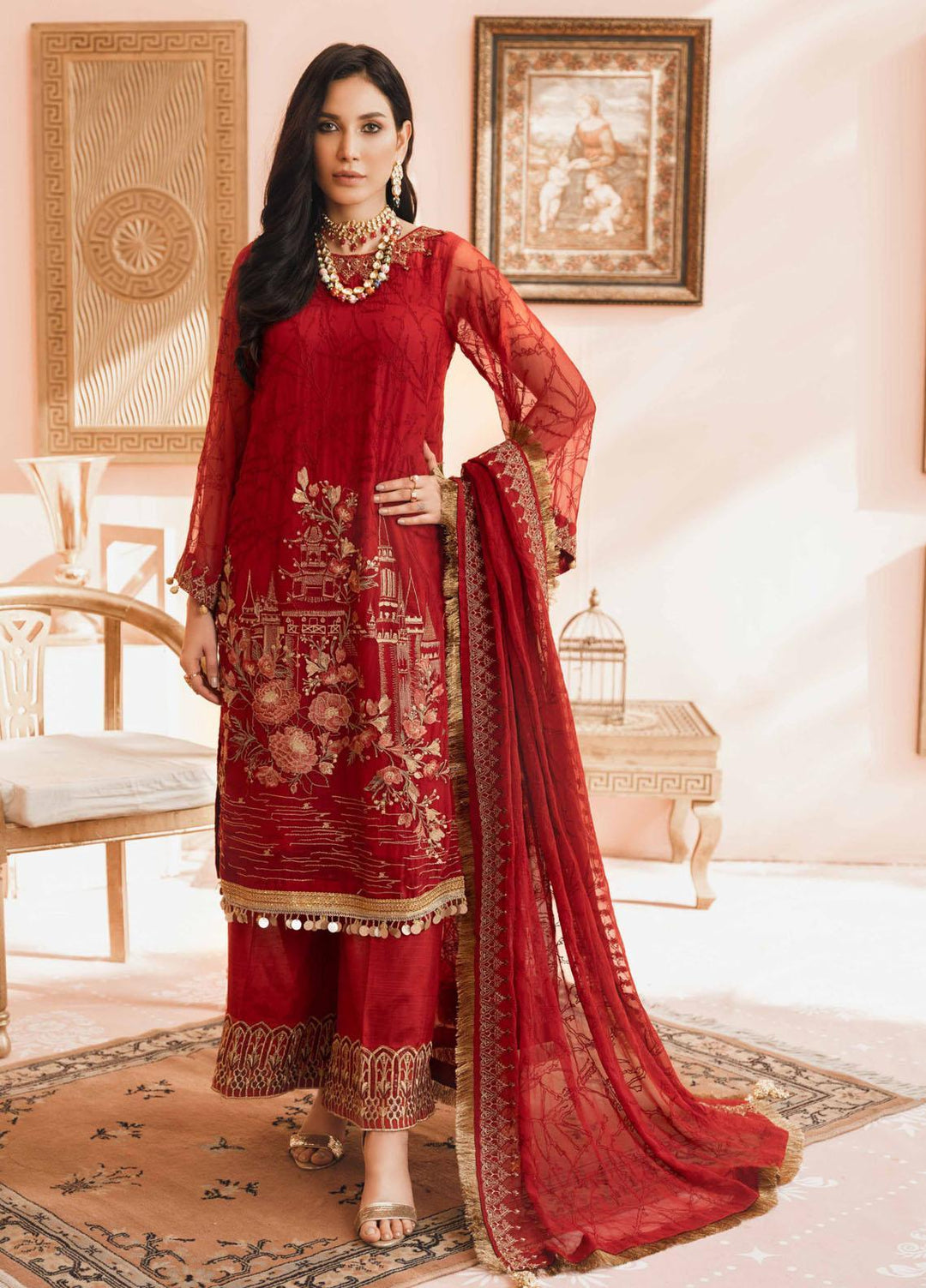 Namal By Sanaya Embroidered Chiffon Suits Unstitched 3 Piece SNY21N 06 NAAZ - Wedding Collection