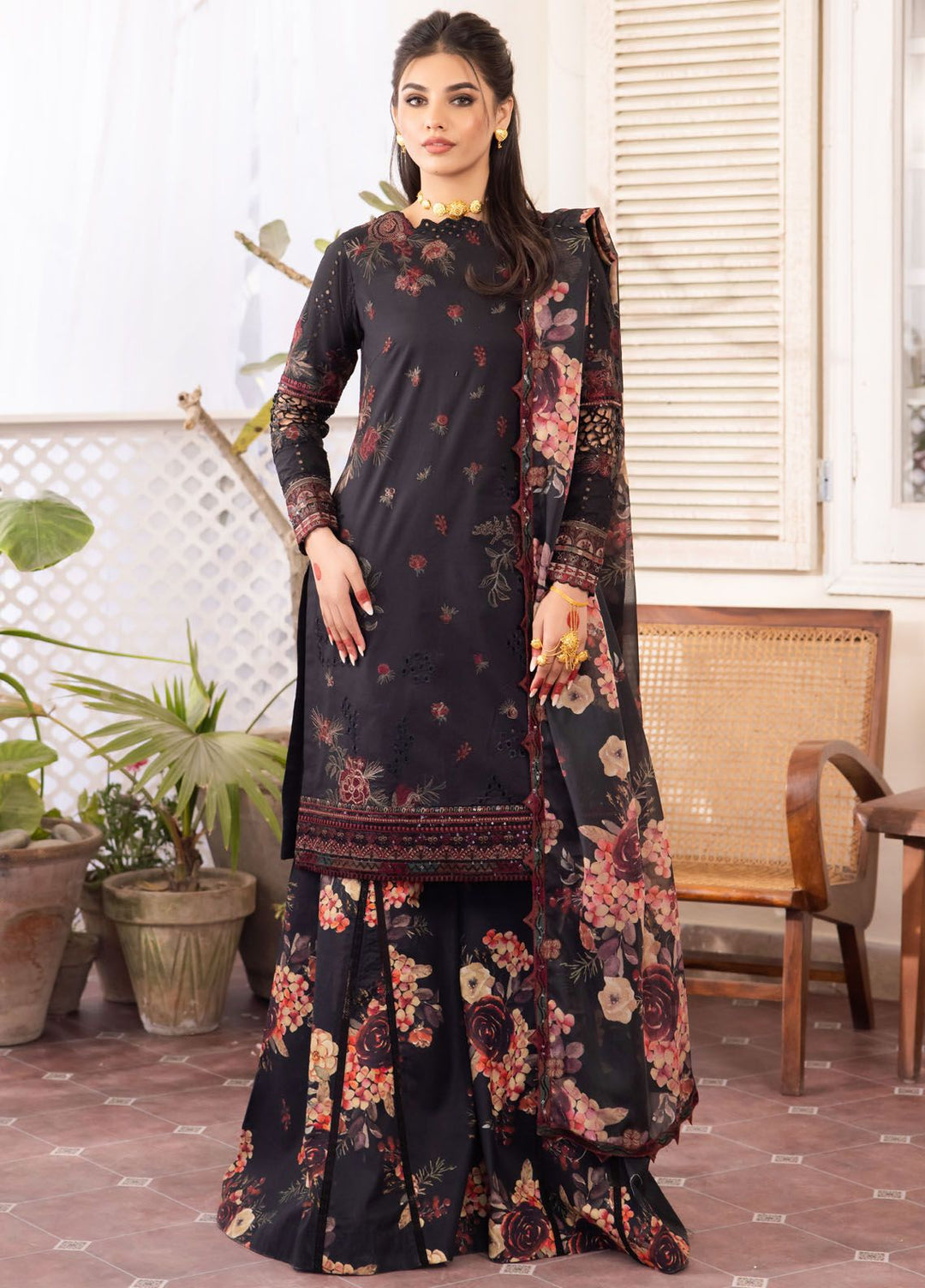 Nani Ka Ghar by Iznik Embroidered Lawn Suits Unstitched 3 Piece IZ24NG NKG-01 Aangan - Luxury Eid Collection