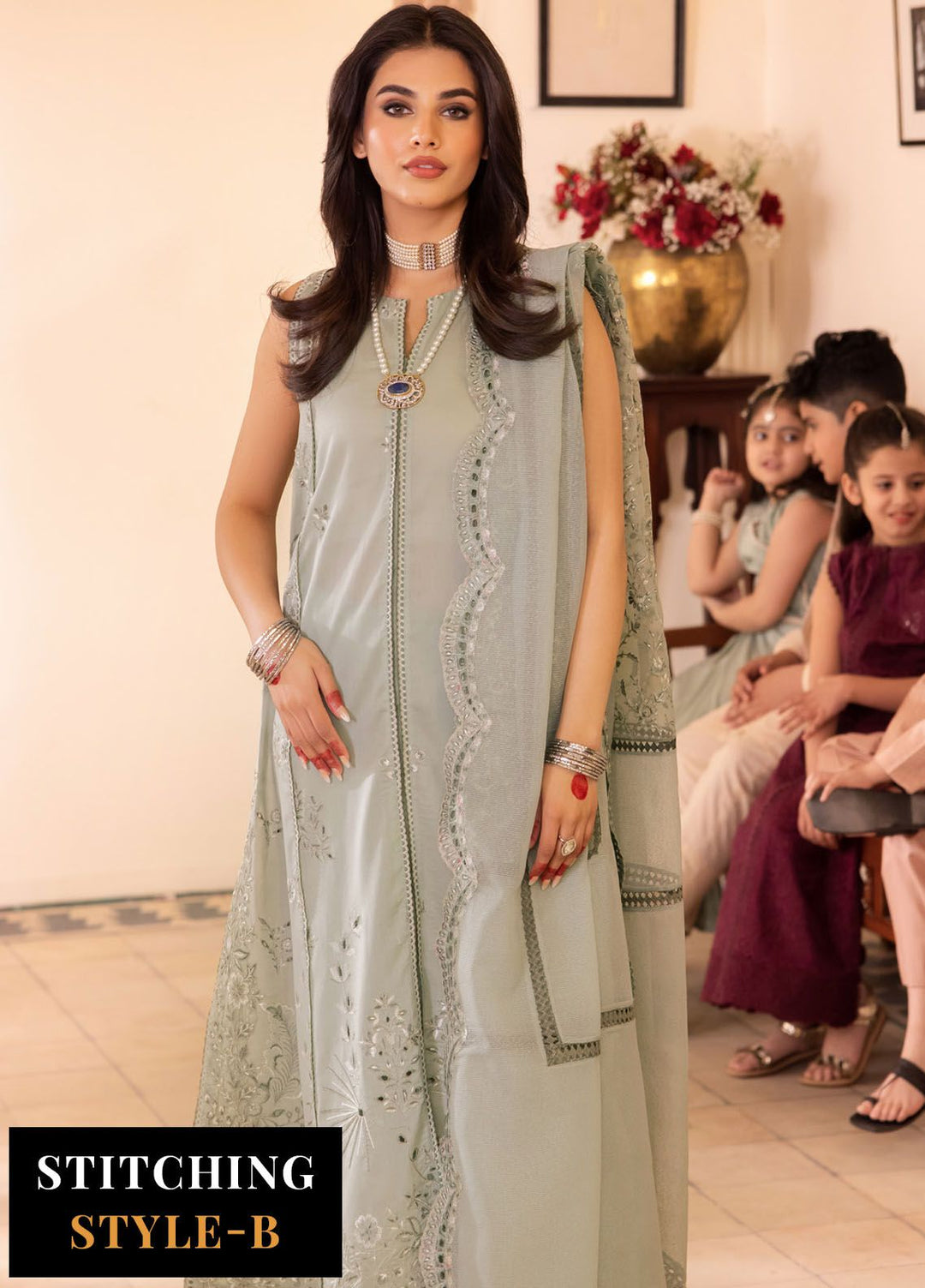 Nani Ka Ghar by Iznik Embroidered Lawn Suits Unstitched 3 Piece IZ24NG NKG-02 Dareecha - Luxury Eid Collection