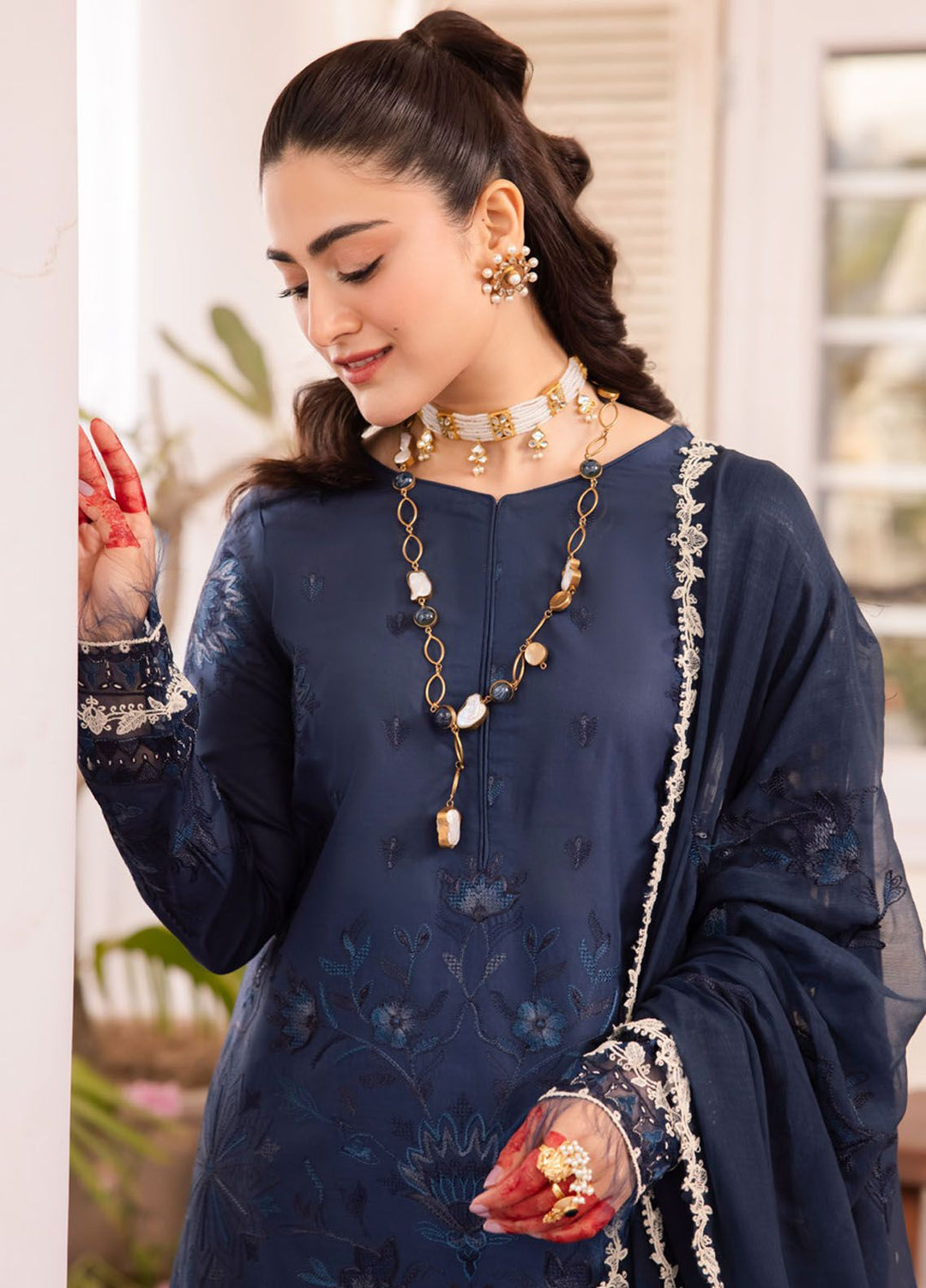 Nani Ka Ghar by Iznik Embroidered Lawn Suits Unstitched 3 Piece IZ24NG NKG-03 Ayina - Luxury Eid Collection