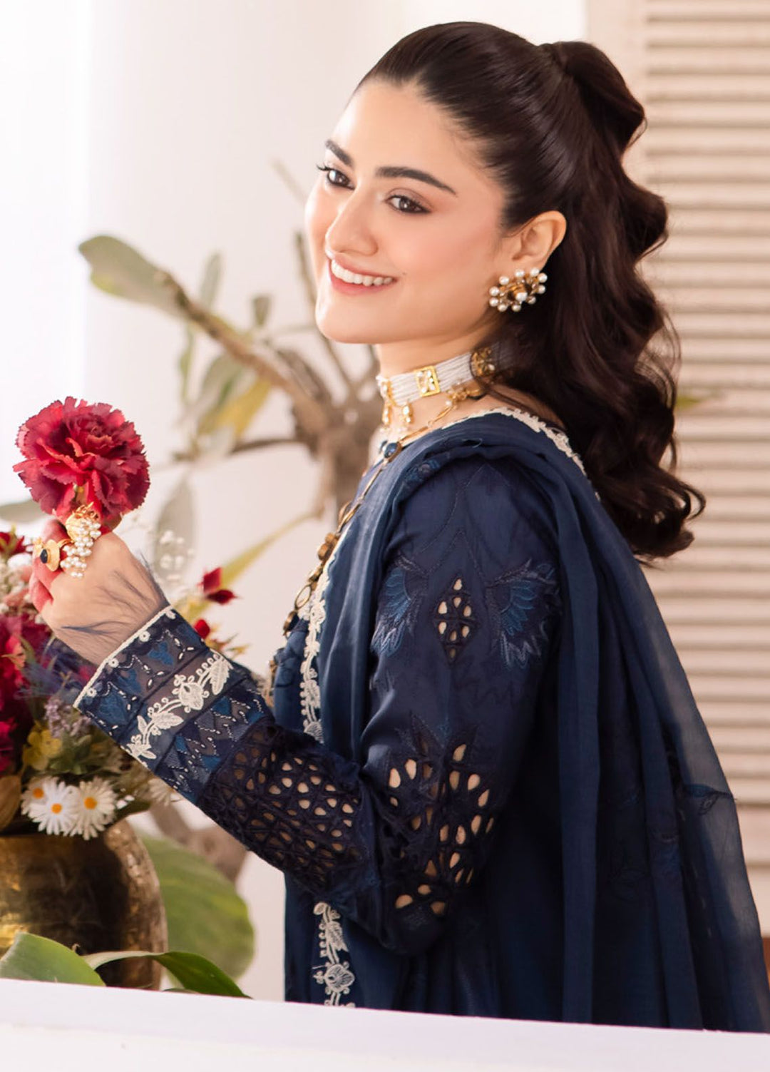 Nani Ka Ghar by Iznik Embroidered Lawn Suits Unstitched 3 Piece IZ24NG NKG-03 Ayina - Luxury Eid Collection