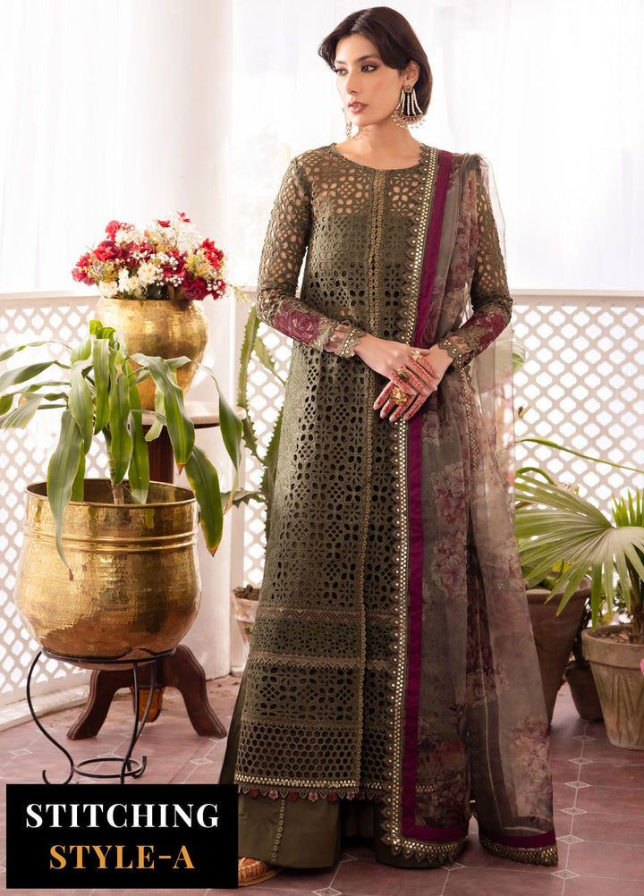 Nani Ka Ghar by Iznik Embroidered Lawn Suits Unstitched 3 Piece IZ24NG NKG-10 Surmai - Luxury Eid Collection