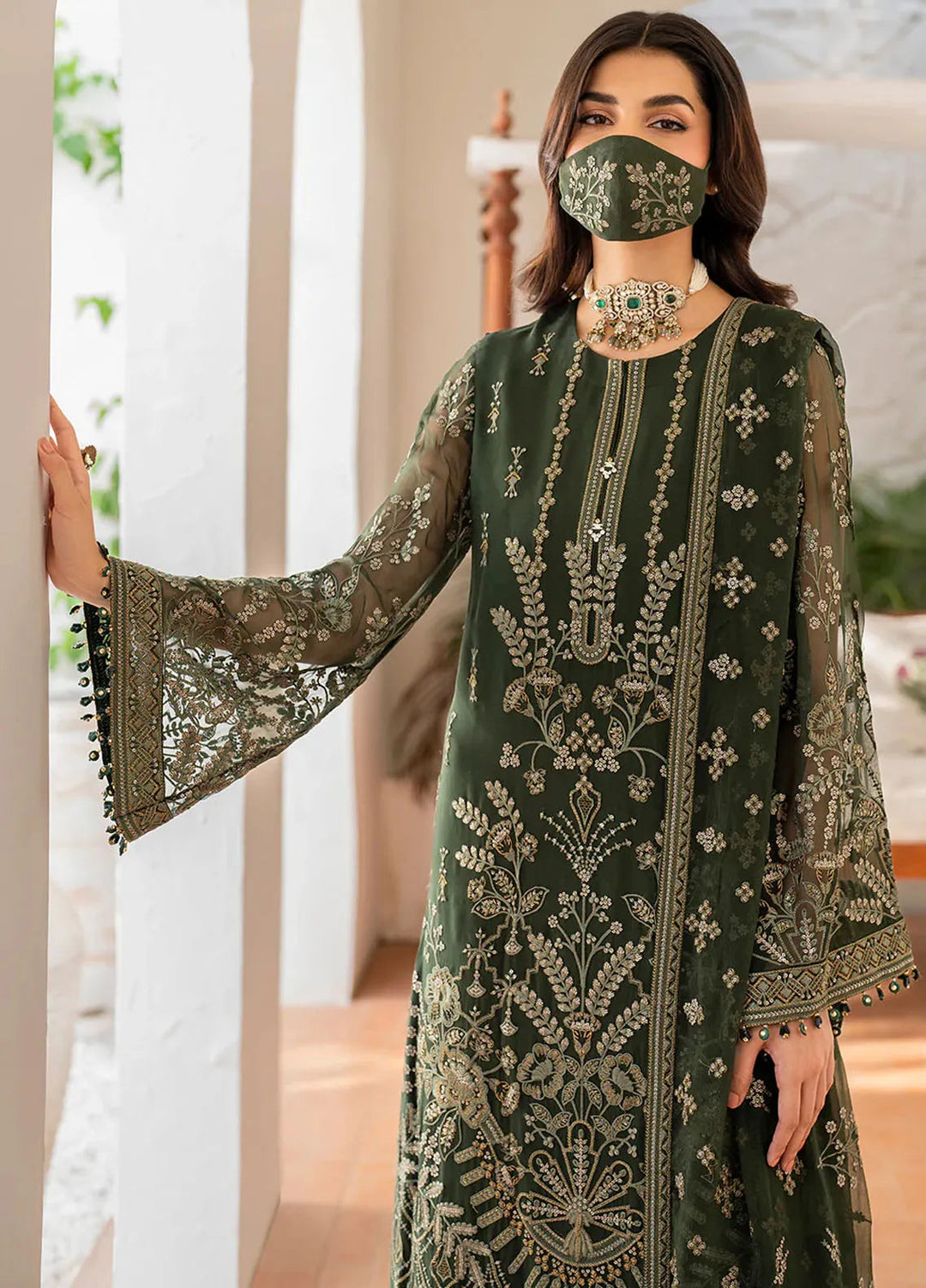 Naqsh by Safeera Embroidered Chiffon Suit Unstitched 3 Piece FL24NQ S-1401 - Formal Collection