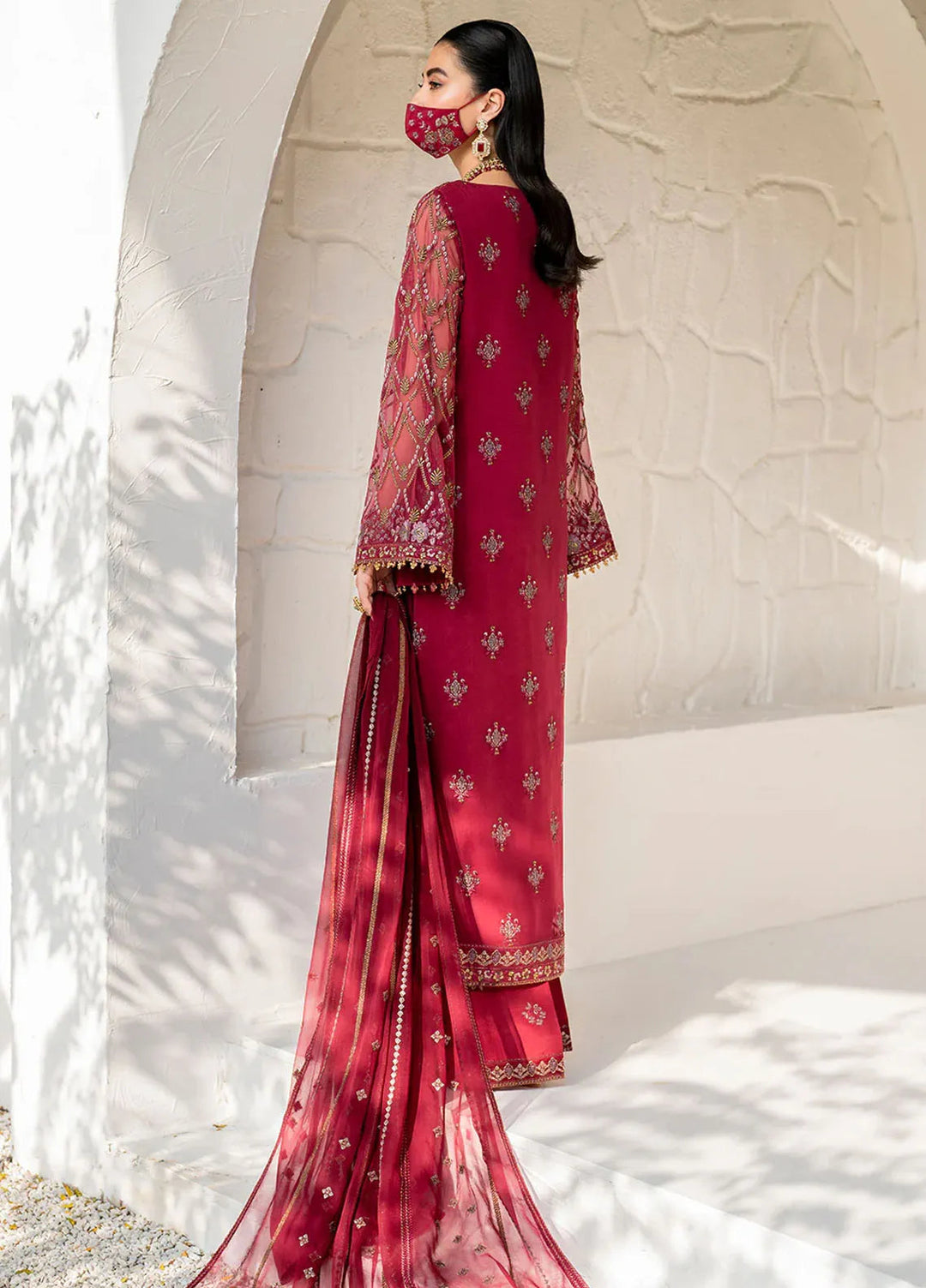 Naqsh by Safeera Embroidered Chiffon Suit Unstitched 3 Piece FL24NQ S-1402 - Formal Collection