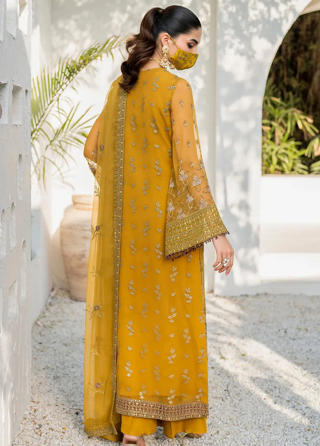 Naqsh by Safeera Embroidered Chiffon Suit Unstitched 3 Piece FL24NQ S-1404 - Formal Collection
