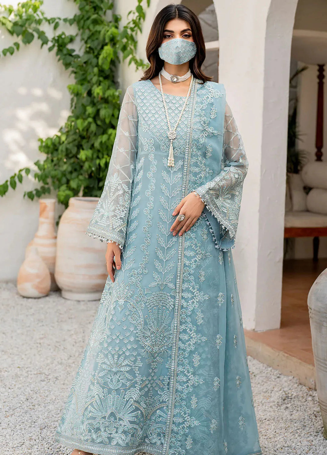 Naqsh by Safeera Embroidered Chiffon Suit Unstitched 3 Piece FL24NQ S-1405 - Formal Collection