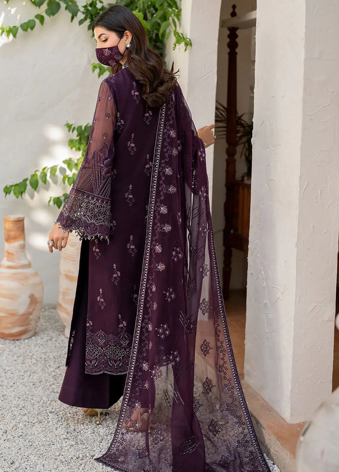 Naqsh by Safeera Embroidered Chiffon Suit Unstitched 3 Piece FL24NQ S-1409 - Formal Collection