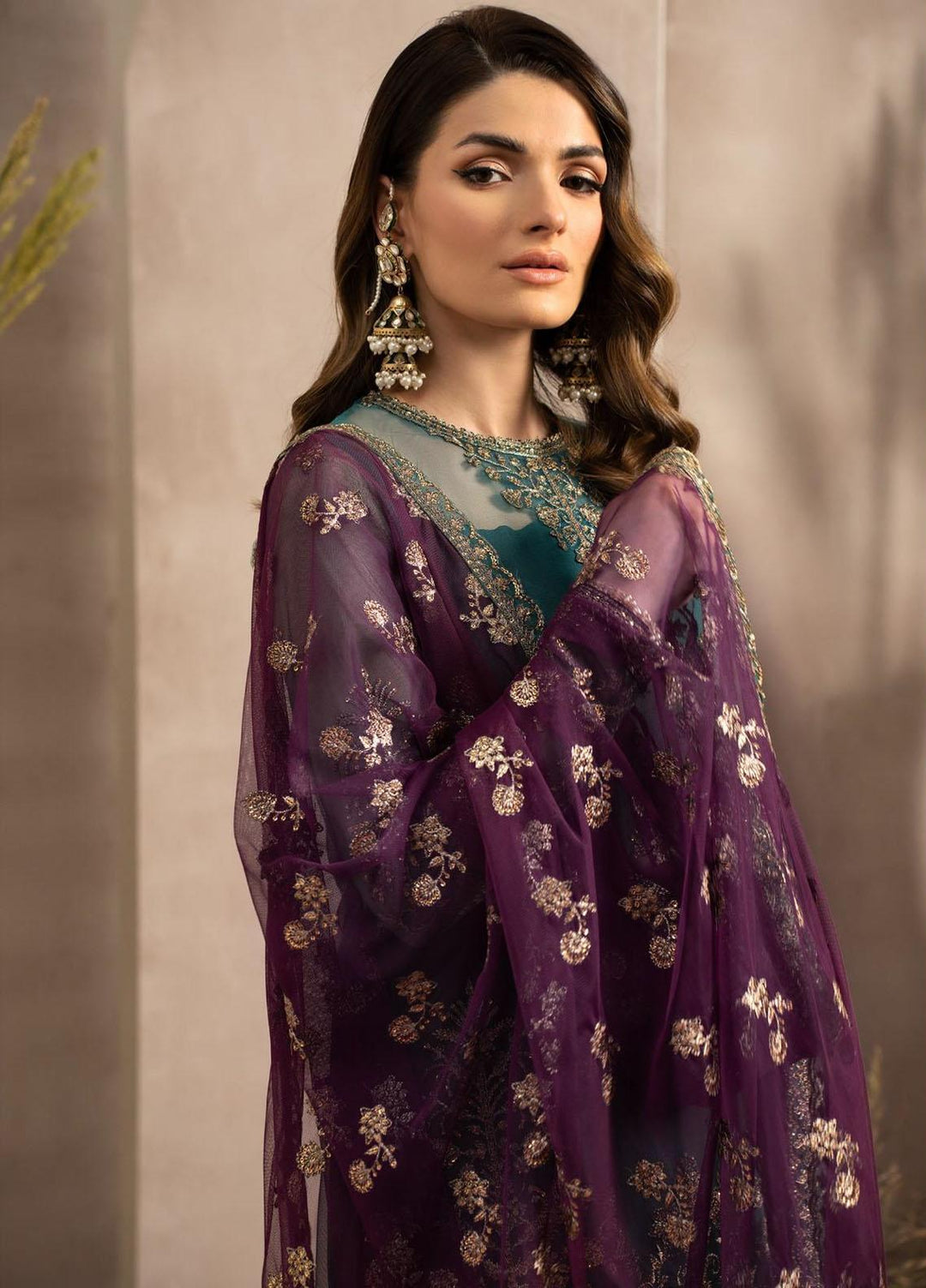 Naqsh By Zarif Embroidered Net Suits Unstitched 4 Piece ZR25UF ZRN 06 Elise - Festive Collection