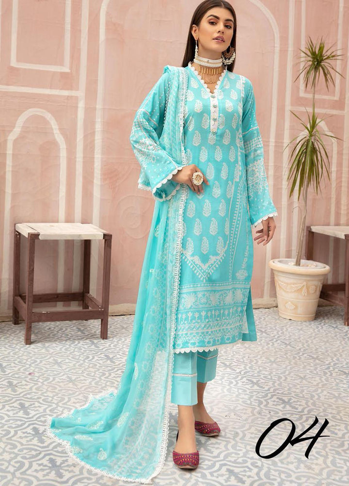 Naqsh By Riaz Arts Embroidered Lawn Suits Unstitched 3 Piece RA21-N5 04 - Summer Collection