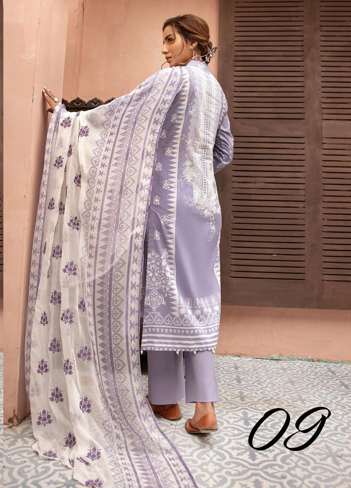 Naqsh By Riaz Arts Embroidered Lawn Suits Unstitched 3 Piece RA21-N5 09 - Summer Collection