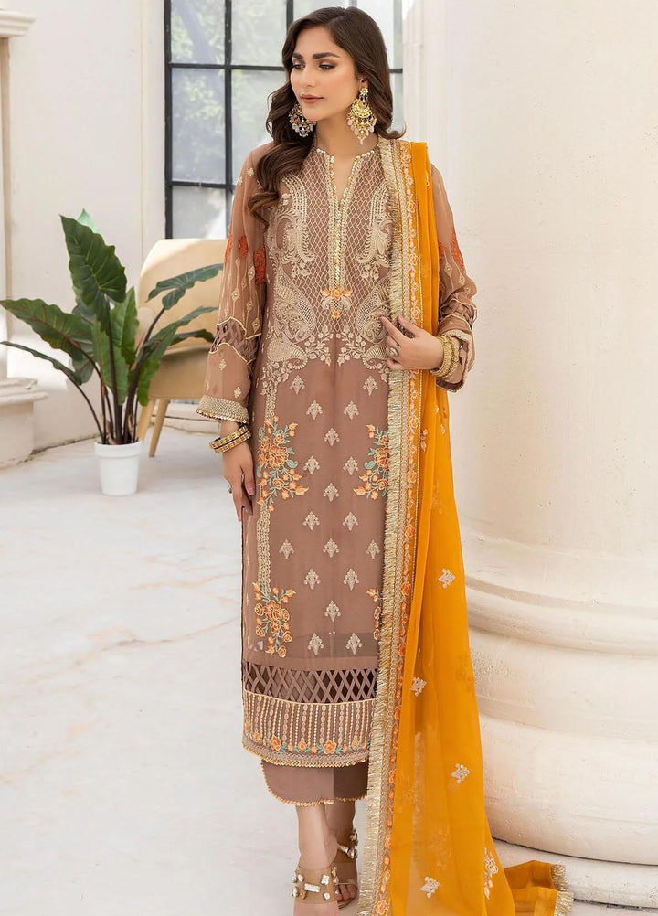 Naqsh Majestic By Imrozia Premium Embroidered Chiffon Suits Unstitched 3 Piece IMP23NM M-53 Eleonora - Festive Collection