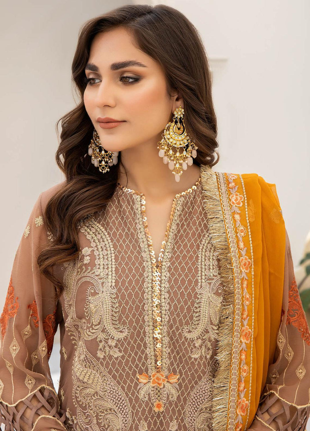 Naqsh Majestic By Imrozia Premium Embroidered Chiffon Suits Unstitched 3 Piece IMP23NM M-53 Eleonora - Festive Collection