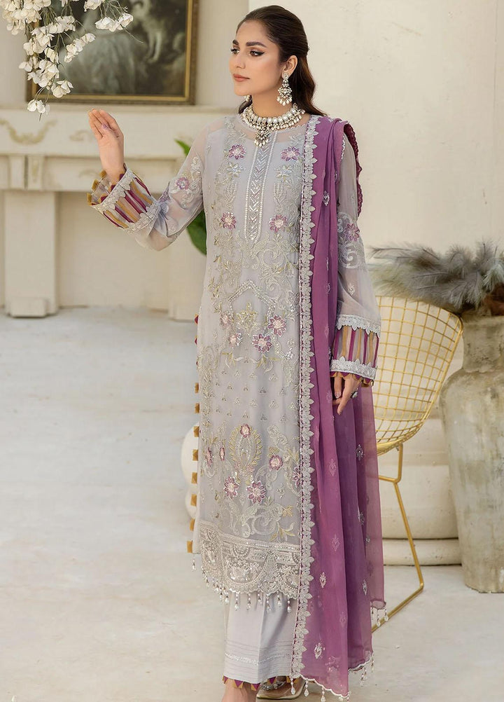 Naqsh Majestic By Imrozia Premium Embroidered Chiffon Suits Unstitched 3 Piece IMP23NM M-57 Ivy - Festive Collection