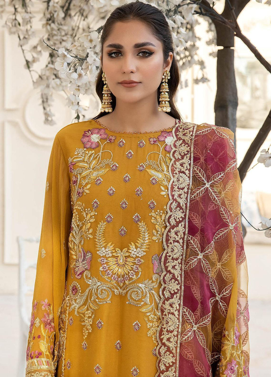 Naqsh Majestic By Imrozia Premium Embroidered Chiffon Suits Unstitched 3 Piece IMP23NM M-58 Maya - Festive Collection