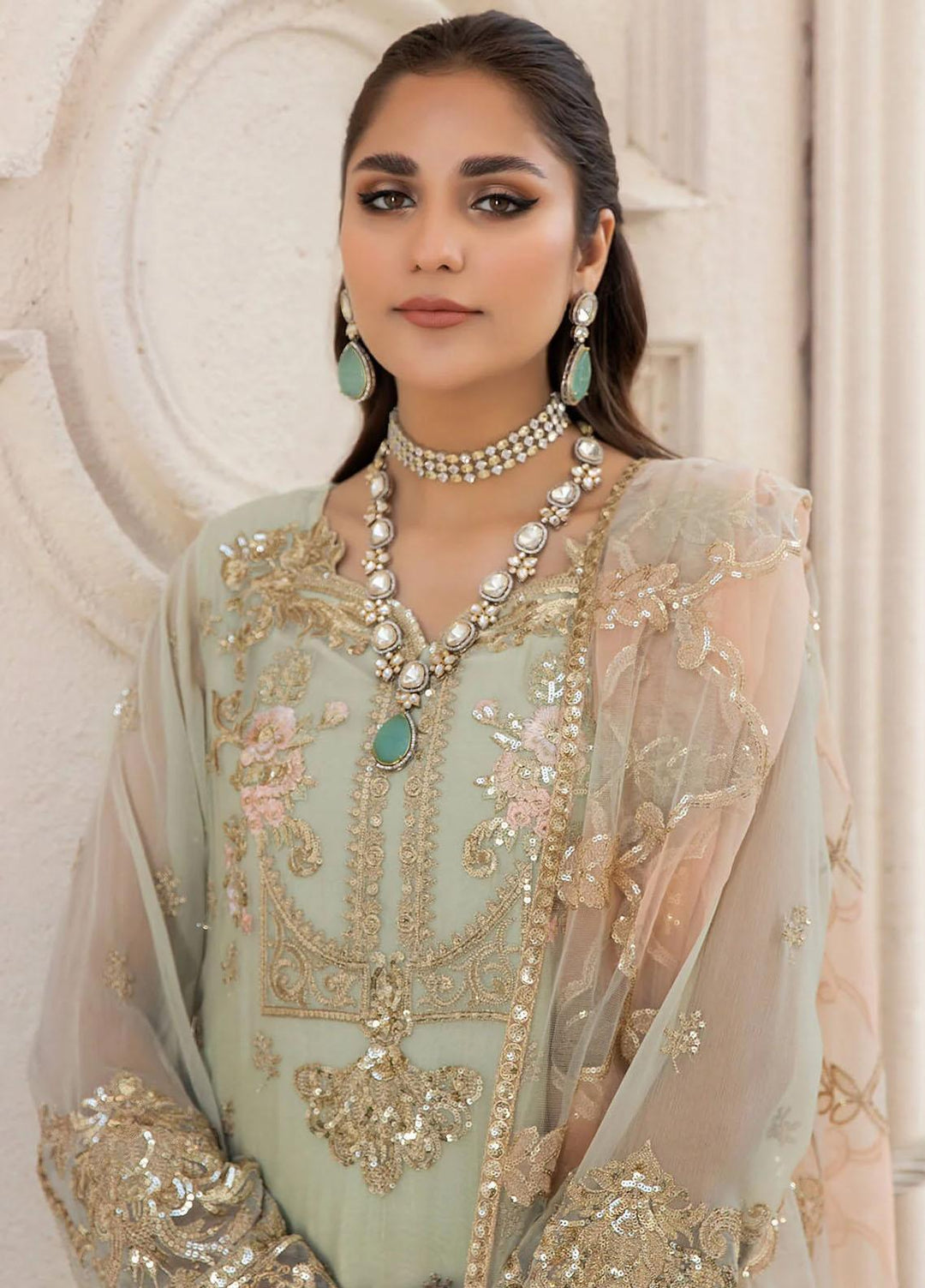 Naqsh Majestic By Imrozia Premium Embroidered Chiffon Suits Unstitched 3 Piece IMP23NM M-59 Florence - Festive Collection