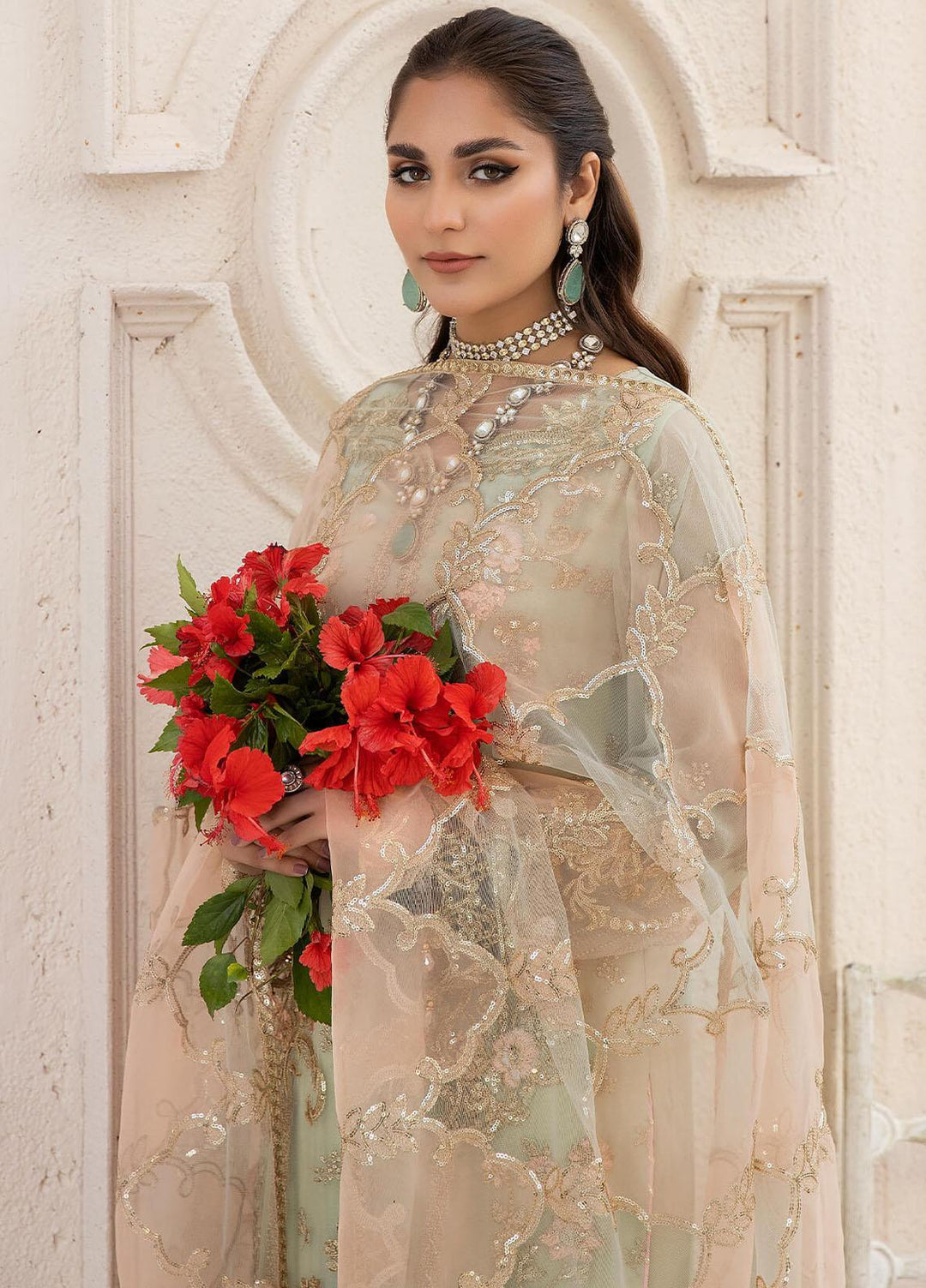 Naqsh Majestic By Imrozia Premium Embroidered Chiffon Suits Unstitched 3 Piece IMP23NM M-59 Florence - Festive Collection