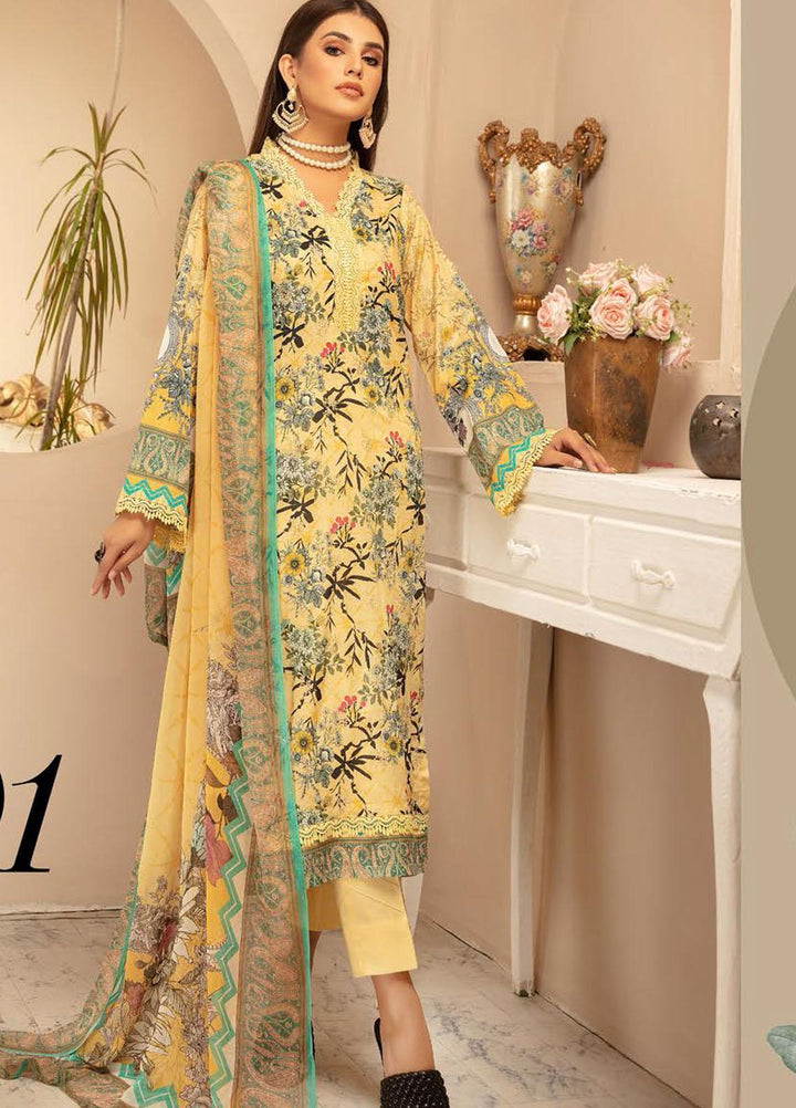 Naqsh by Riaz Arts Printed Lawn Suits Unstitched 3 Piece RA21-N6 SL-01 - Summer Collection