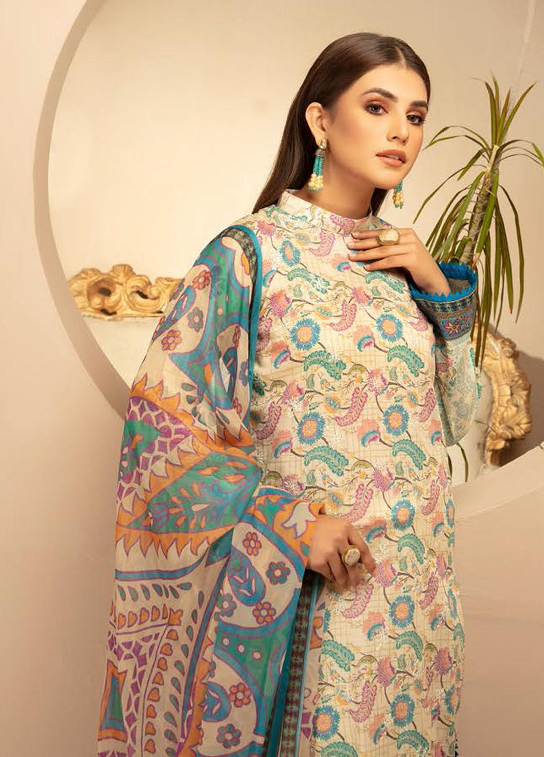 Naqsh by Riaz Arts Printed Lawn Suits Unstitched 3 Piece RA21-N6 SL-08 - Summer Collection