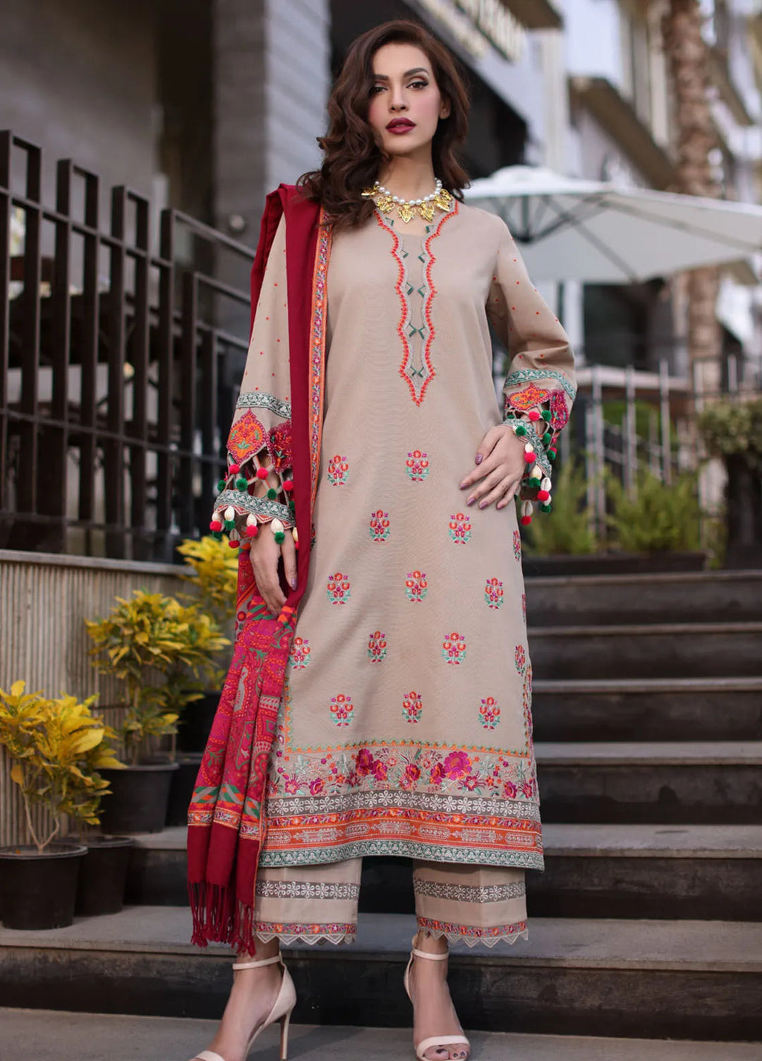 Naranji by Charizma Embroidered Khaddar Suit Unstitched 3 Piece CSR24N CNW4-07 - Winter Collection