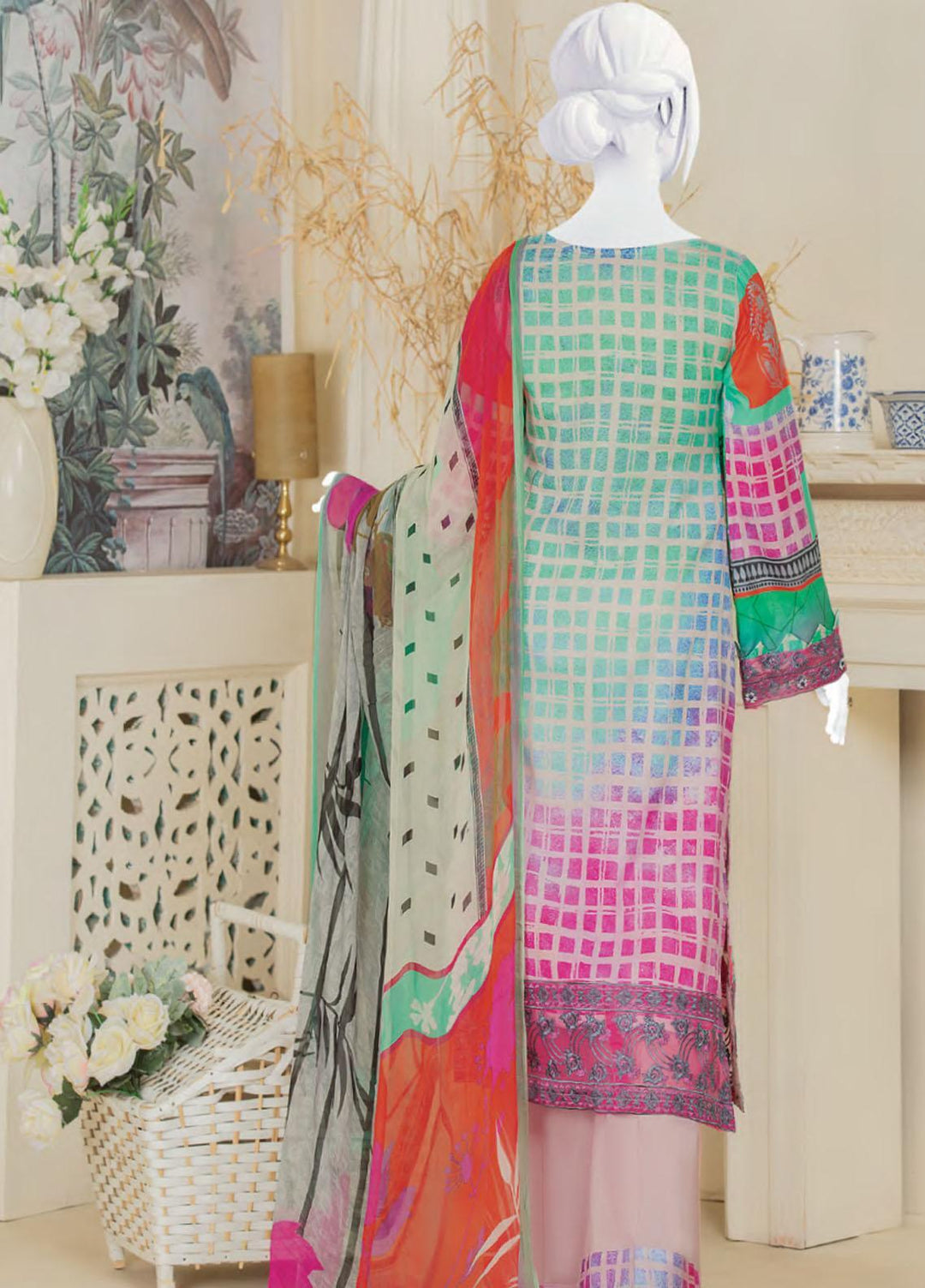 Naurang by Humdum Embroidered Lawn Suits Unstitched 3 Piece HD22NL D5 - Summer Collection