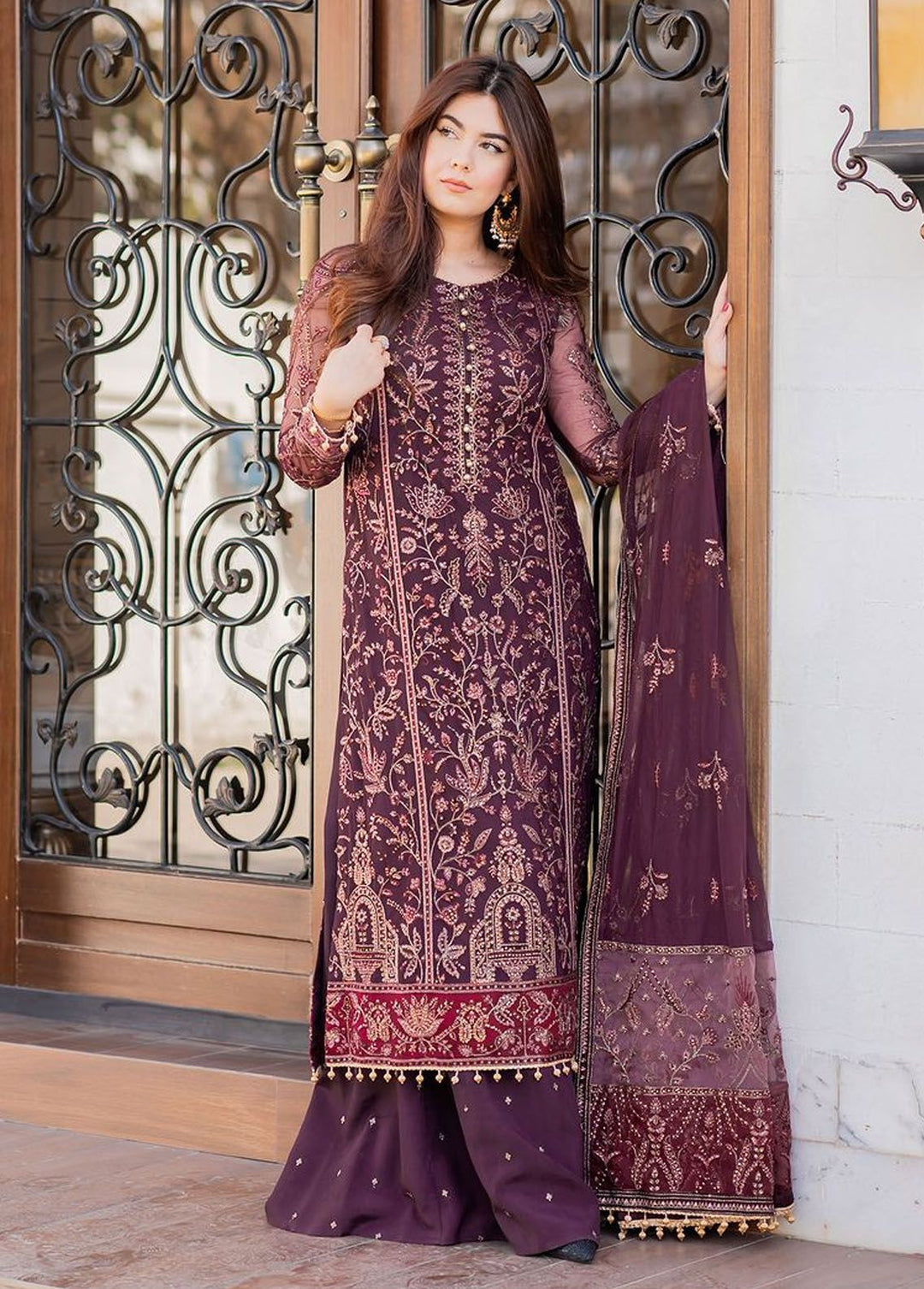 Nauroz By Zarif Embroidered Net Suits Unstitched 3 Piece ZR25UF ZFN 05 Aarzoo - Festive Collection