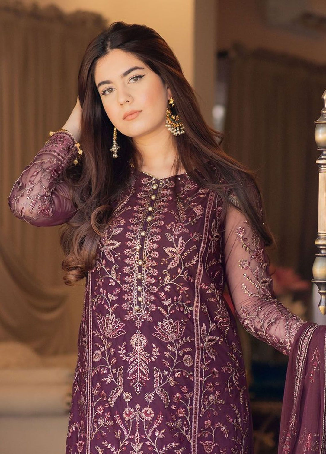 Nauroz By Zarif Embroidered Net Suits Unstitched 3 Piece ZR25UF ZFN 05 Aarzoo - Festive Collection