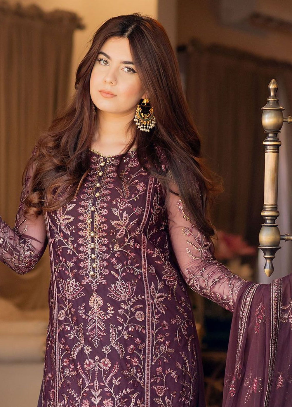 Nauroz By Zarif Embroidered Net Suits Unstitched 3 Piece ZR25UF ZFN 05 Aarzoo - Festive Collection